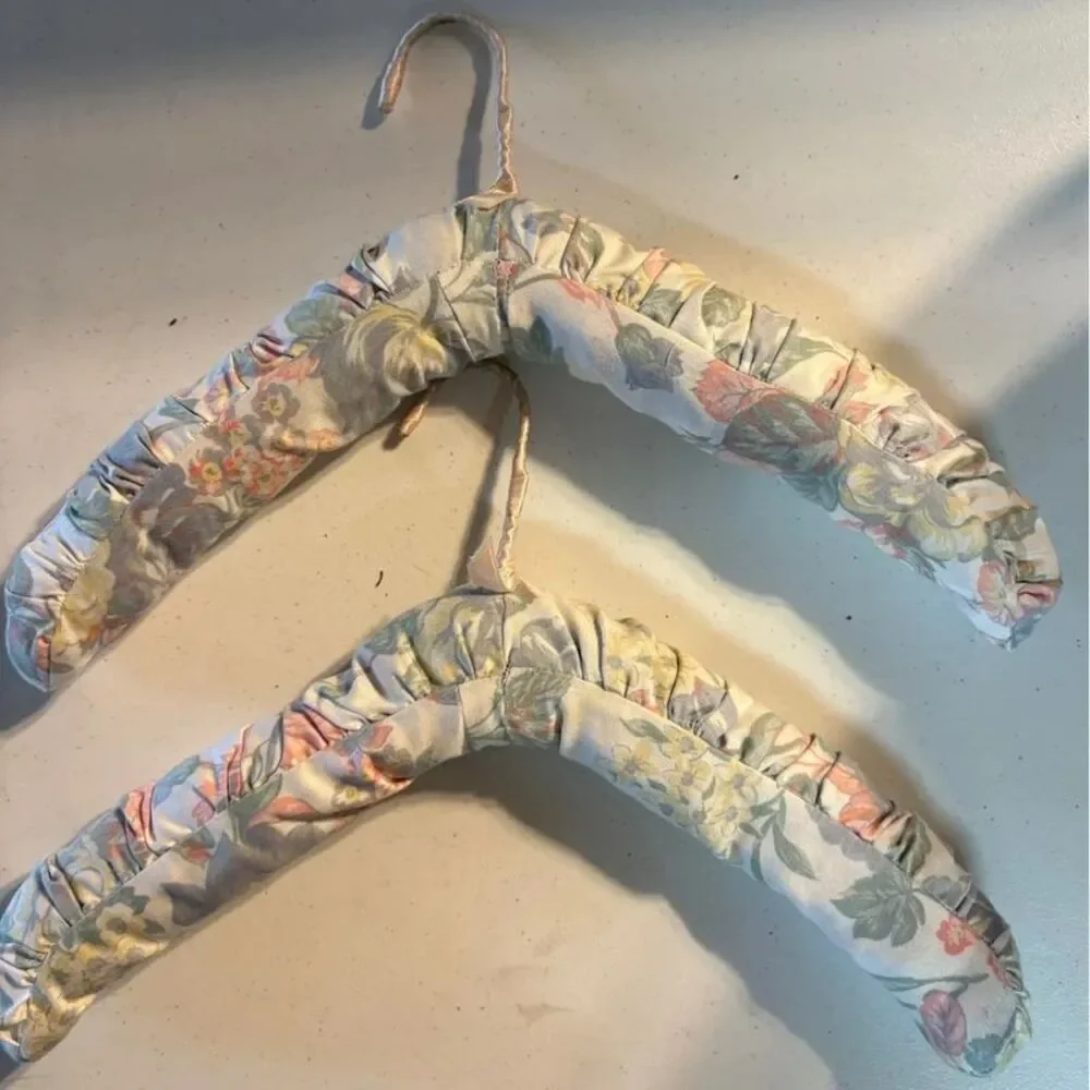Vintage floral cloth hangers
